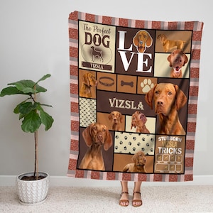 Vizsla Blanket, Vizsla Dog Sherpa Blanket, Vizsla Dog Fleece Blanket, Baby Blanket, Dog Lover Gift, Gift For New Mom, Christmas Gifts