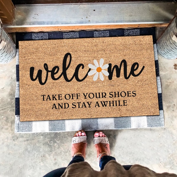 Shoes off Doormat Etsy