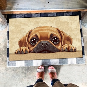Puggle Doormat, Puggle Mat, Dog Lover Gift, Gift For Dog Lovers, Dog Dad Gift, Gift For Dad, Dog Mat