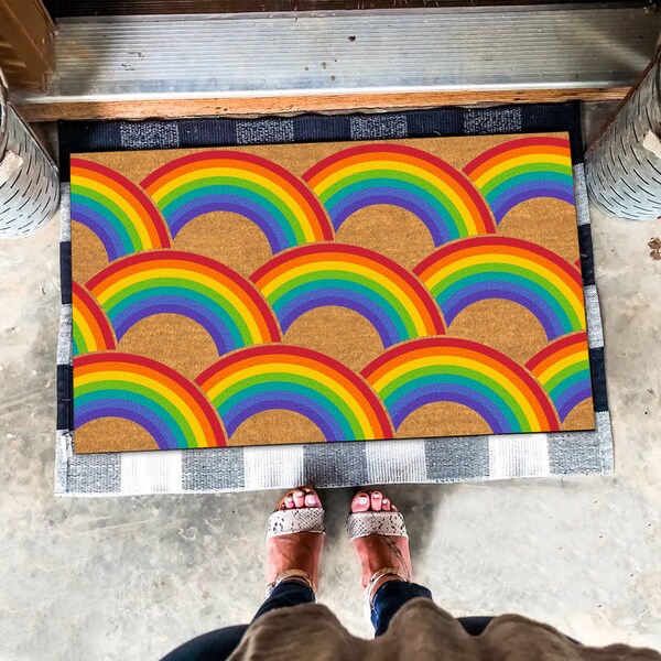 Rainbow Doormat Etsy