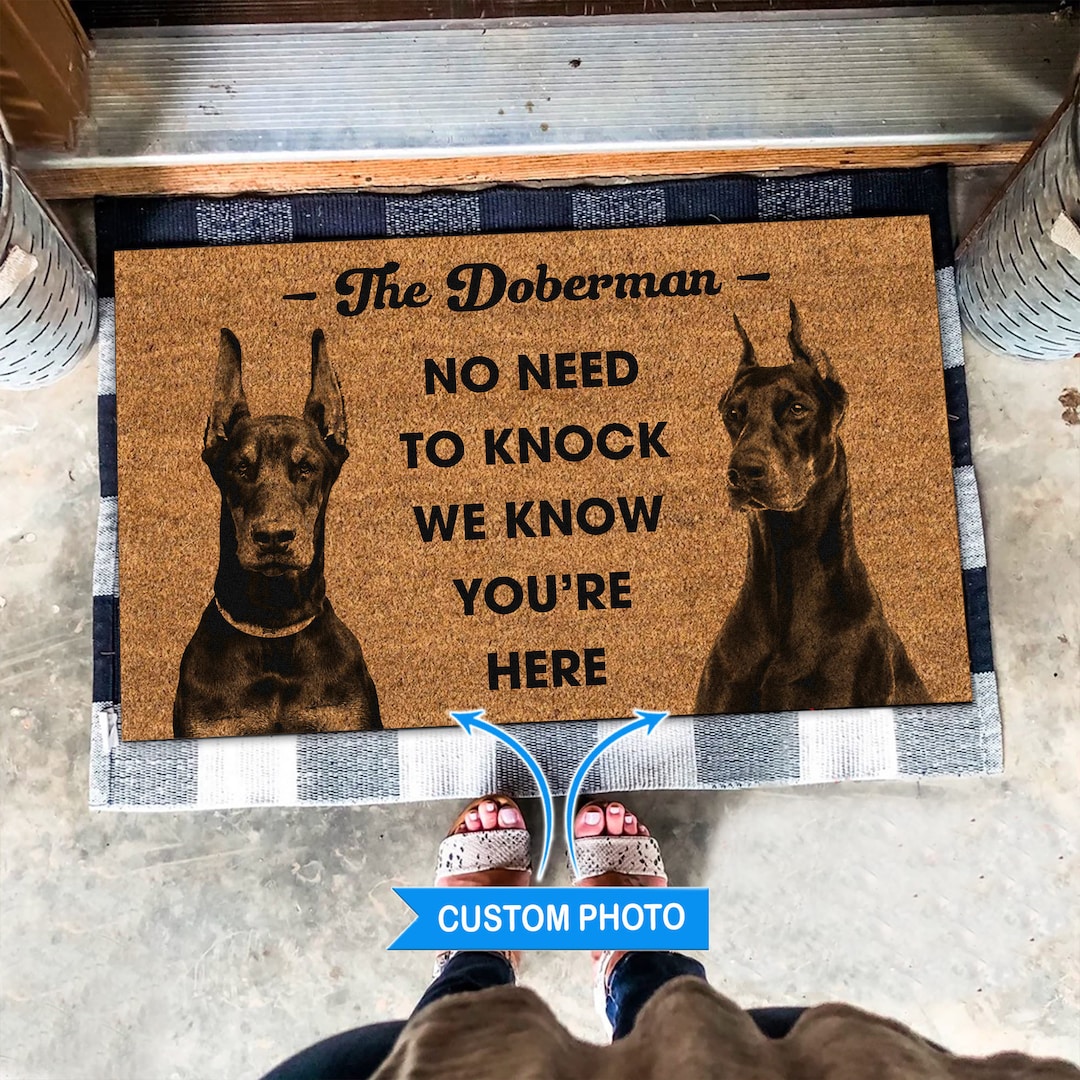 Custom Doberman Rug, Doberman Mat, Personalized Doberman Doormat