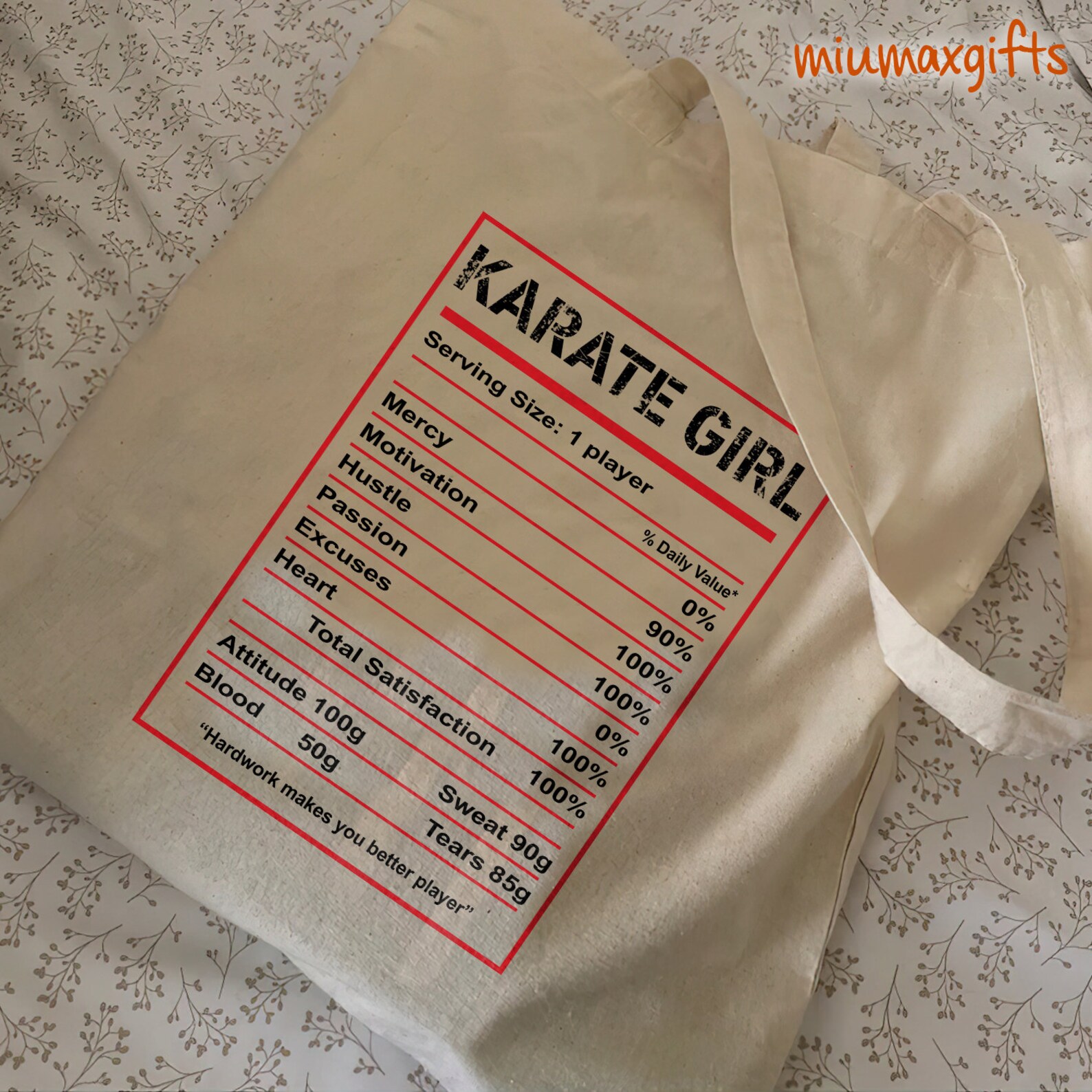 Karate Girl Nutrition Facts Tote Bag Karate Tote Bag Tote Etsy Canada