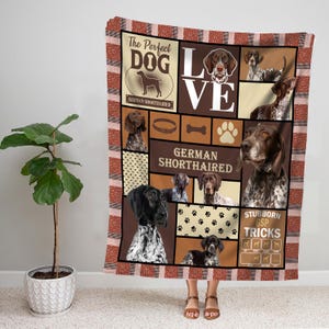 Couverture allemande à poil court, couverture en sherpa pour chien, couverture polaire pour chien, couverture pour bébé, cadeau pour amoureux des chiens, cadeau pour nouvelle maman, cadeaux de Noël