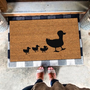 Duck Doormat,Ducks Pond Door Mat,Funny Doormat,Ducklings Mat,Ducks and Ducklings Doormat,Welcome Doormat,Front Door,Funny Door Mat,Funny Mat