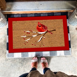 Winter Bird Feeding Indoor & Outdoor MatMate Insert - Doormat 18 x 30