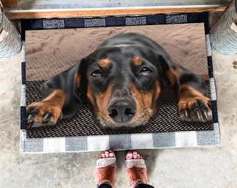 Alfombra de perro salchicha, felpudo de perro salchicha, tapete de perro salchicha, regalos para amantes de los perros, felpudo de bienvenida de perro salchicha, decoración para el hogar The Sausage