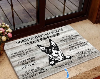 Australian Kelpie Doormat, Dog Rug, Dog Mat, Visiting My House Mat, Perfect Gift For Dog Lovers, Dog Doormat, Home Decor, Funny Dog Doormat