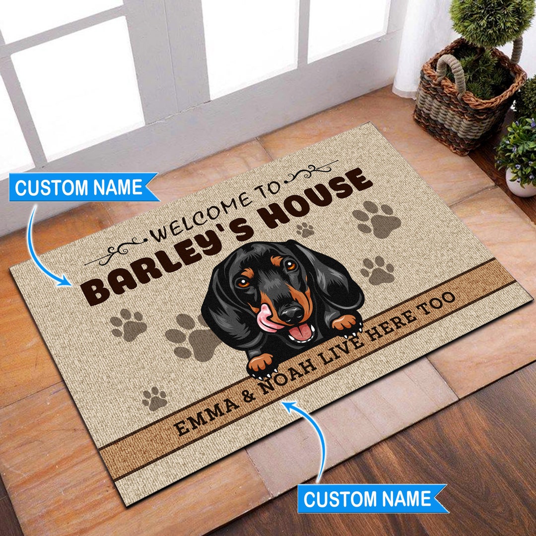 Custom Dachshund Rug, Dachshund Personalized Doormat, Dachshund Doormat