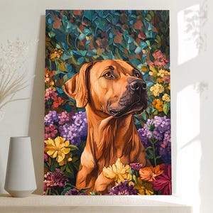 Vizsla Poster, Floral Vizsla Dog Poster, Dog Wall Art, Home Decor, Dog Lover Gift, Gift For Dog Lover, Floral Poster, Floral Wall Art