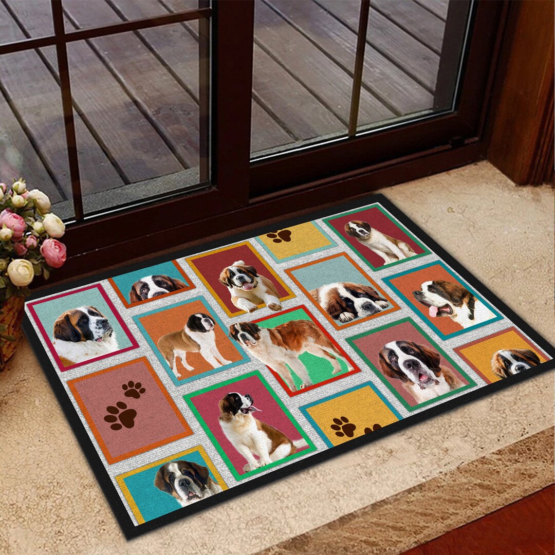 Saint Bernard Rug, St. Bernard Doormat, Dog Aesthetic Doormat Art