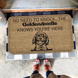 Goldendoodle Doormat, Goldendoodle Mat, Goldendoodle Rug, Dog Welcome Mat, Perfect Gift For Dog Lovers, No Need to Knock, Doodle Lover Gift