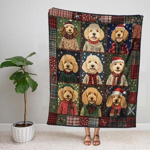 Goldendoodle Blanket, Dog Sherpa Blanket, Dog Fleece Blanket, Baby Blanket, Dog Lover Gift, Cozy Gift For New Mom, Christmas Gifts