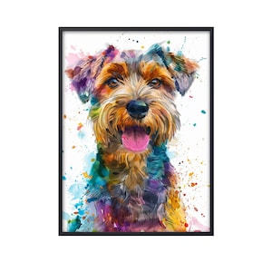 Colorful Soft-coated Wheaten Terrier Wall Art, Watercolor Painting Dog Canvas, Dog Art Print, Dog Poster Wall Art, Wheaton Lover Gifts