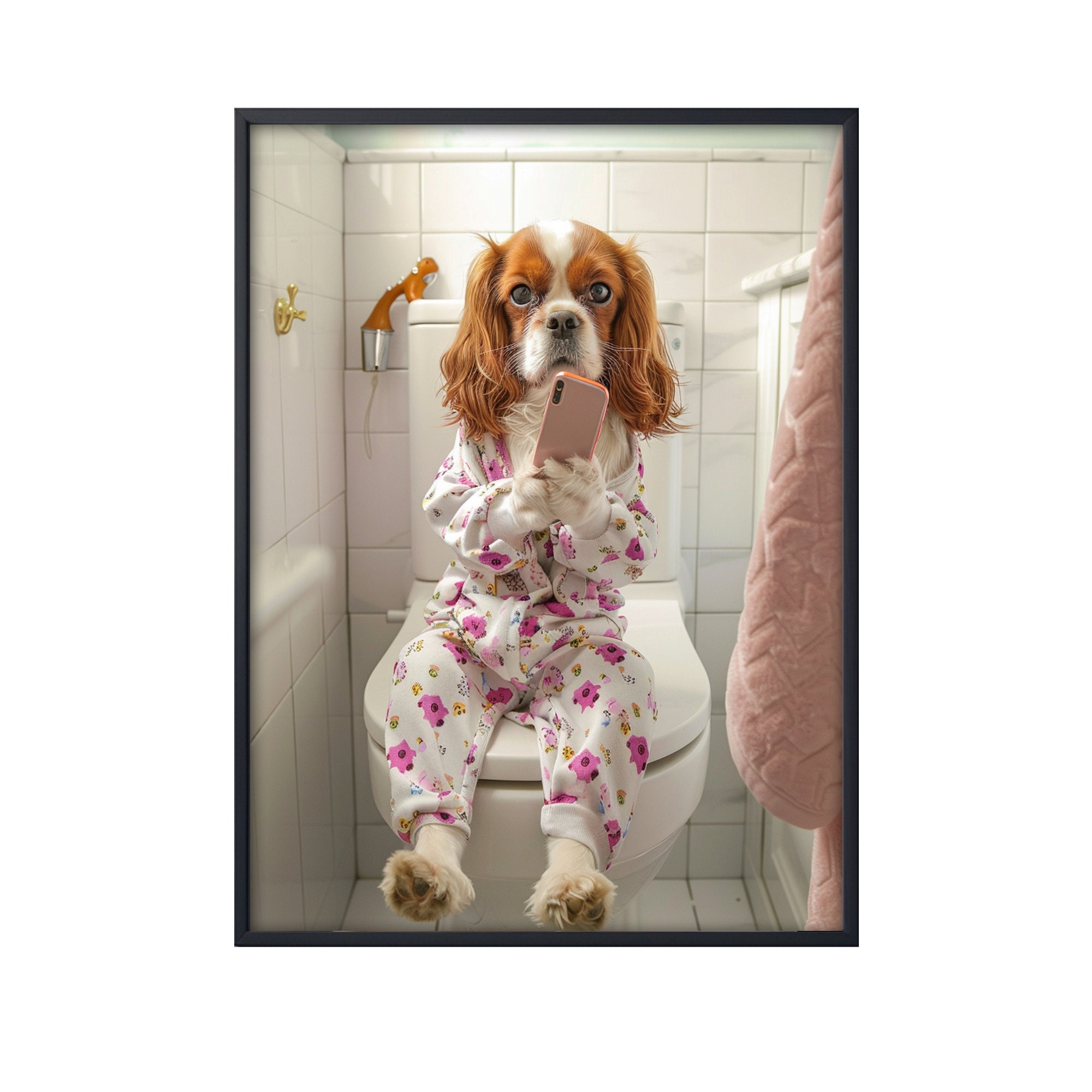 Cavalier King Charles Spaniel Shower Curtain - Tri Cavalier King Charles Spaniel Shower Curtain - Tri