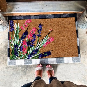 Flowers Doormat, Floral Doormat, Lavender Doormat, Wildflower Fall Doormat, Aesthetic Mat, New Home Decor,Welcome Doormat,Housewarming Gifts