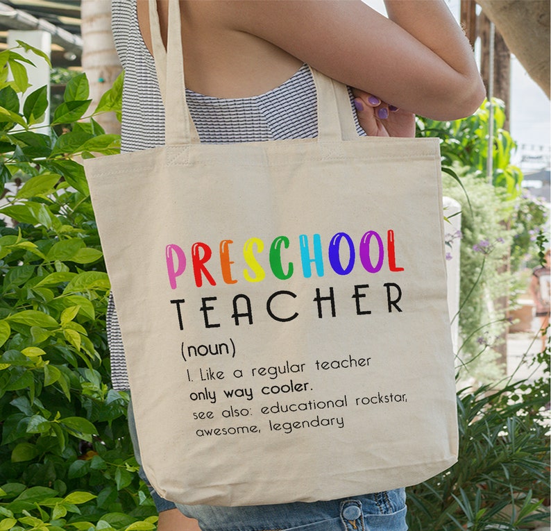 Preschool Teacher Tote Bag Kindergarten Teacher Tote Bag Etsy
