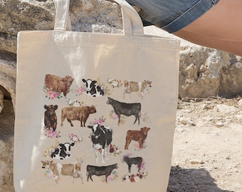 cow chicken Canvas Shoulder Bag Handbags Tote Bag Casual Shopping Bag Womens Farm animals horse pig cow chicken Canvas Shoulder Bag Handbags Tote Bag Casual Shopping Bag Womens Farm animals horse pig