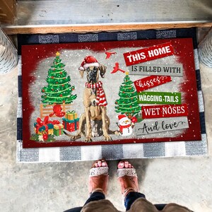 Christmas Great Dane Mat, Cute Great Dane Doormat Christmas, Great Dane Xmas Rug, Dog Lover Gifts, Christmas Dog Doormat, Christmas Gifts