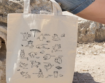 Hot Yoga For Cats Tote Bag, Funny Cat Lovers Tote Bag, Yoga Lovers Tote, Yoga Gifts For Her, Yoga Teacher Gift, Cat Tote Bag