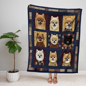 Pomeranian Blanket, Pomeranian Dog Sherpa Blanket, Dog Fleece Blanket, Baby Blanket, Dog Lover Gift, Gift For New Mom, Christmas Gifts