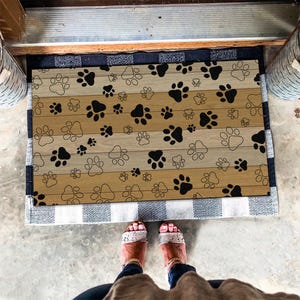 Paw Print Doormat, Cute Dog Doormat, Paw Doormat, Funny Door Mat, Welcome Doormat, Welcome Mat, Indoor Outdoor Doormat, Printed in the U.S.A