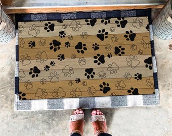 Pfote Fußmatte, süße Hunde Fußmatte, Pfote Fußmatte, lustige Fußmatte, Willkommen Fußmatte, Willkommen Matte, Indoor Outdoor Fußmatte, Gedruckt in den USA