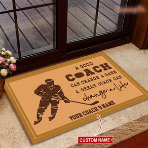 Gift For Hockey Coach Doormat, Hockey Doormat, Hockey Rug, Hockey Mat, Gift For Hockey Player, Doormat For Home, Hockey Lovers Gift