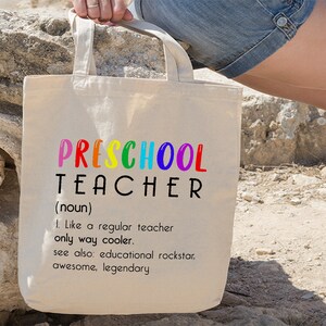 Vorschullehrerin Tragetasche, Danke Geschenk für Lehrerin, Tragetasche Vorschullehrerin Geschenk, Geschenk für Lehrerin, Kindergartentasche