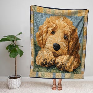 Goldendoodle Blanket, Dog Sherpa Blanket, Dog Fleece Blanket, Baby Blanket, Dog Lover Gift, Cozy Gift For New Mom, Christmas Gifts