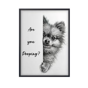 Funny Pomeranian Are You Pooping, Funny Dog Poster, Funny Pomeranian Poster, Pomeranian Wall Art, Pomeranian Bathroom Toilet Decor