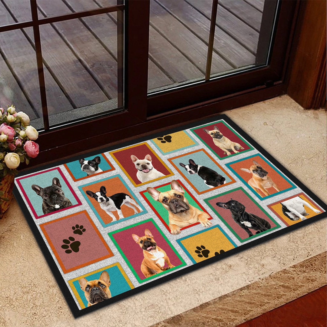 French Bulldog Rug, Cute French Bulldog Doormat, Frenchies Dog