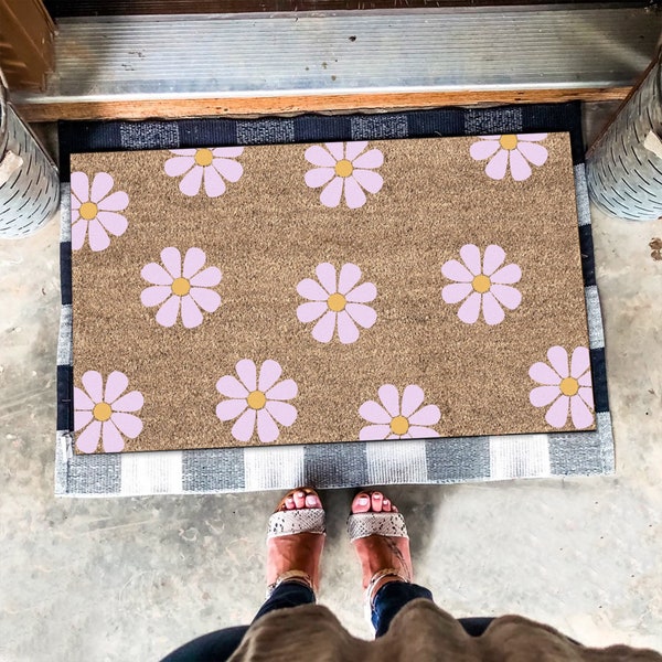 Flowers Doormat, Floral Doormat, Daisy Doormat, Wildflower Fall Doormat, Aesthetic Mat, New Home Decor, Welcome Doormat, Spring Fall Doormat