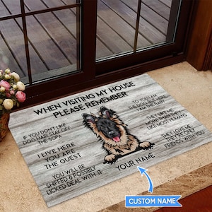 German Shepherd Doormat, Visiting My House Doormat, Perfect Gift For Dog Lovers, Dog Doormat, Doormat Home Decor, Germany Shepherd gift