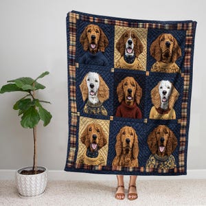 Irish Setter Blanket, Irish Setter Dog Sherpa Blanket, Dog Fleece Blanket, Baby Blanket, Dog Lover Gift, Gift For New Mom, Christmas Gifts
