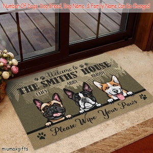 Boston Terrier Doormat, Wipe Your Paw Doormat, Boston Terrier Rug, Perfect Gift For Dog Lovers, Dog Doormat, Home Decor, Housewarming