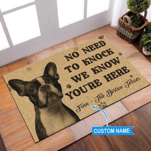 Custom Boston Terrier Doormat, Boston Doormat, Boston Terrier Lover Gift Boston Terrier Rug Custom Dog Doormat Funny Dog Doormat, Boston Rug