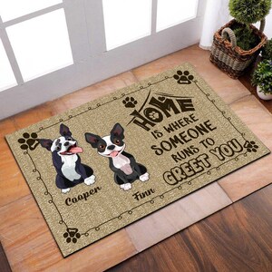 Custom Boston Terrier Doormat, Boston Doormat, Boston Terrier Lover Gift Boston Terrier Rug Custom Dog Doormat Funny Dog Doormat, Boston Rug