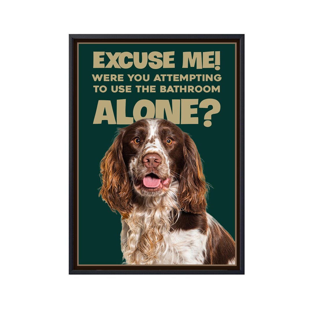 English Springer Spaniel Dog Canvas, Funny Dog Poster, Dog Wall Art ...