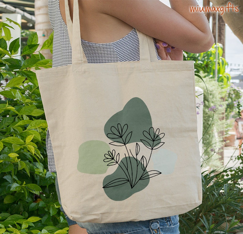 Flower Sage Green Y2K Tote Bag Floral Abstract Art Bag Sage - Etsy