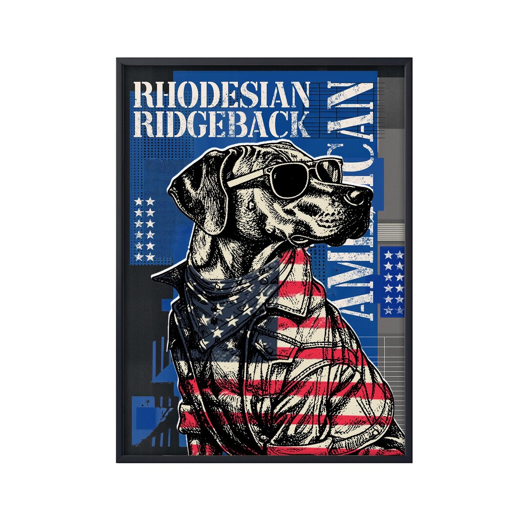 Funny Rhodesian Ridgeback Independence Day Poster, Rhodesian Ridgeback ...
