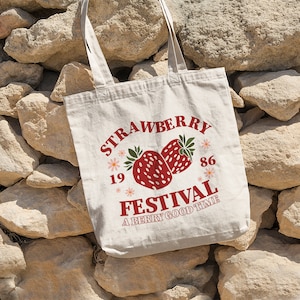 Strawberry Tote Bag Cute Tote Bag Strawberry Bag Plant Tote Aesthetic Bag Market Bag Tote Bag Pattern Canvas Bag Shoulder Bag Shopping Bag