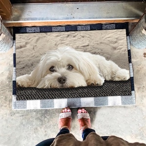 Tapete de algodão de Tulear, capacho de algodão de Tulear, tapete de algodão de Tulear, presentes para amantes de cães, tapete de boas-vindas para cães, decoração de casa