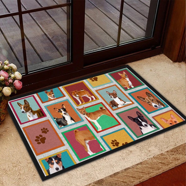 Tapis Basenji, Tapis Basenji, Paillasson Basenji, Paillasson esthétique pour chien, Cadeau parfait pour les amoureux des chiens, Paillasson pour chien, Paillasson Maison, Cadeau de pendaison de crémaillère