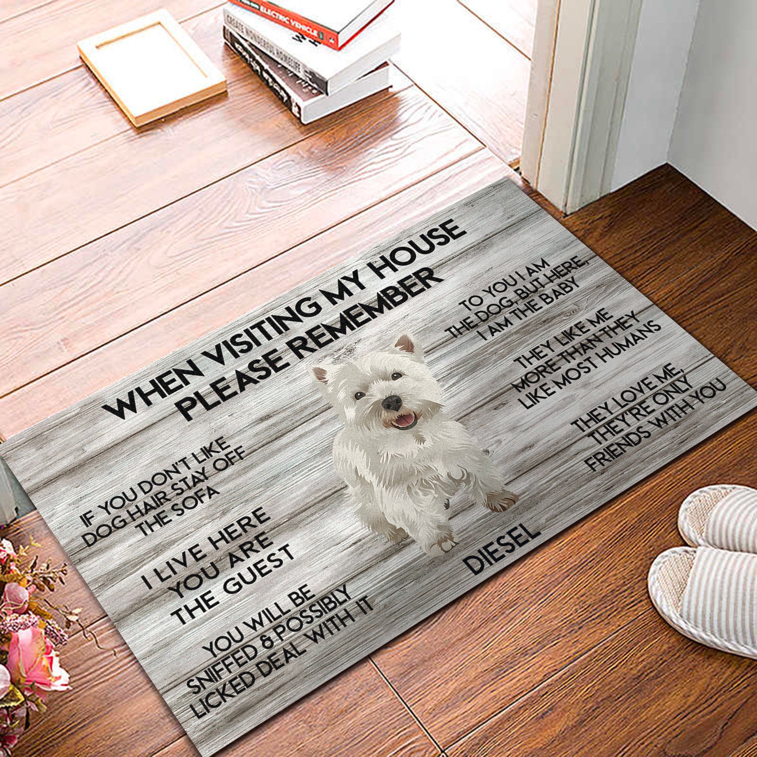 Felpudo De West Highland White Terrier, Alfombra Para Perro, Felpudo De Visita, Regalo Perfecto Para Amantes De Los Perros, Regalo De Inauguración De La Casa. - España