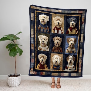 Soft-coated Wheaten Terrier Blanket, Dog Sherpa Blanket, Dog Fleece Blanket, Baby Blanket, Dog Lover Gift, Gift For New Mom, Christmas Gifts