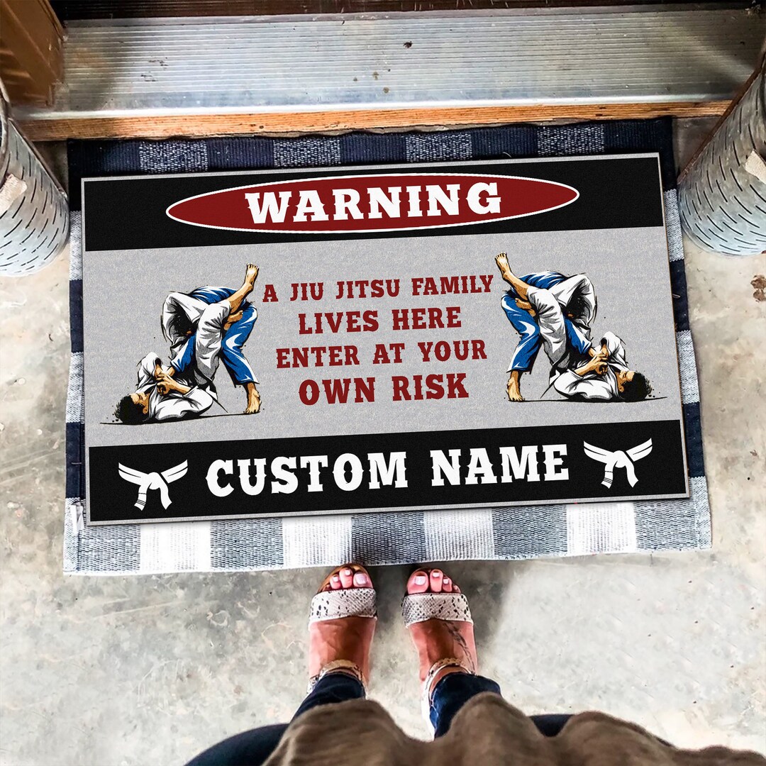Warming A Jiu Jitsu Family Lives Here Jiu Jitsu Doormat Jiu Etsy