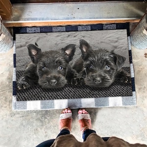 Scottish Terrier Rug, Scottish Terrier Doormat, Scottish Terrier Mat, Dog Lover Gifts, Scotty Dog Welcome Mat, Home Decor