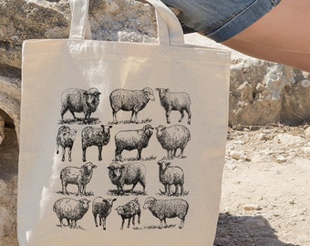 Sheep Tote Bag, Sheep Bag, Cute Sheep Tote Bag, Gift For Sheep Lovers,  Basic Tote Bag, Gift For Friends, Tote Bag, Eco-Friendly Tote Bag