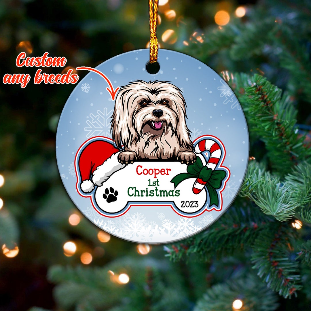 Coton De Tulear Ornament, Personalized Dog Ornament,dog First Christmas