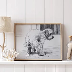 Goldendoodle Pooping On The Grass, Funny Goldendoodle Canvas, Funny Goldendoodle Wall Art, Goldendoodle Dog Decor, Goldendoodle Wall Art